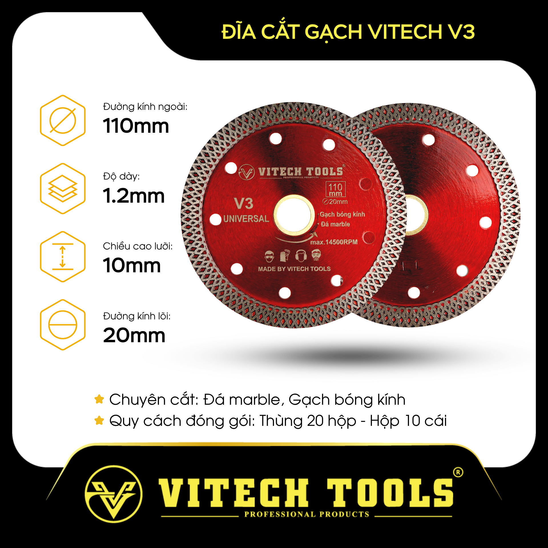 Đĩa cắt gạch VITECH V3